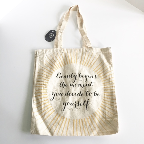 Canvas Tote with Inspirational Graphic - Picture 2 of 5